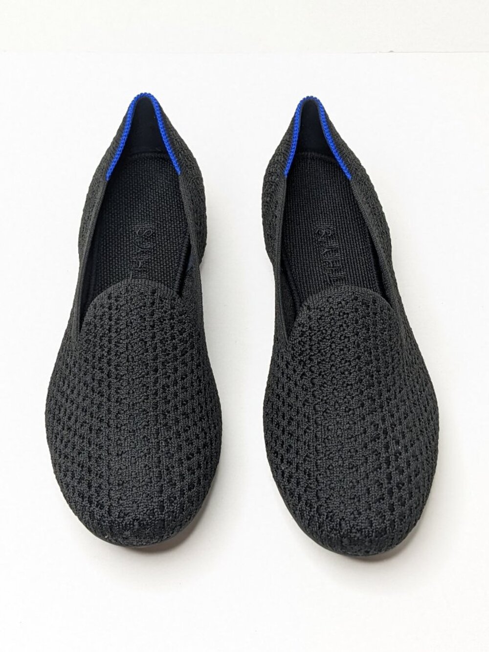 Rothy's The Loafer Casual Slip-On Flats Black Knit Womens 9